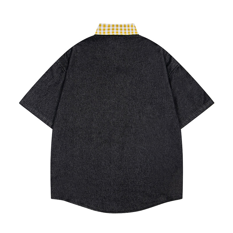 Unisex vintage T-shirt Polo shirt with a stand-up collar