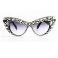 Trendy punk glasses cat eyes with diamonds