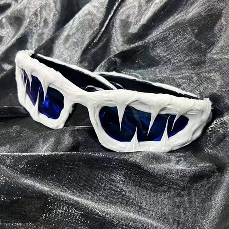 Trendy punk glasses venom glue dark