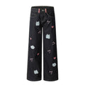 American-style streetwear harem pants Whimsical Animal Graphic Contrast Waist Tab