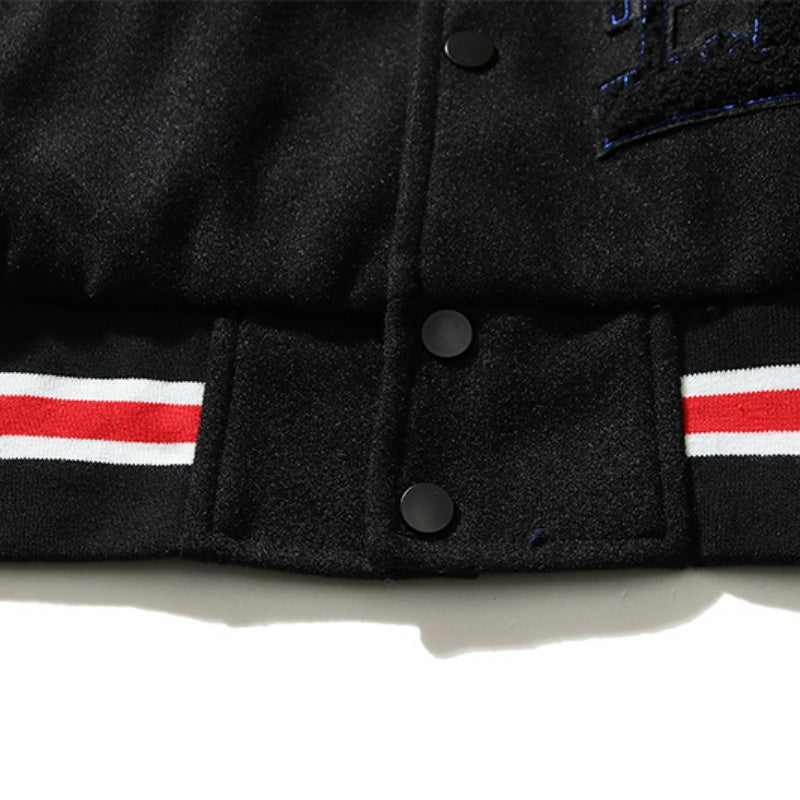 American-style baseball jacket Leather Sleeve S-Logo Graphic Oversized Embroidered Thickened Baseball Jacket â€?Embracing the Vibe Aesthetic
