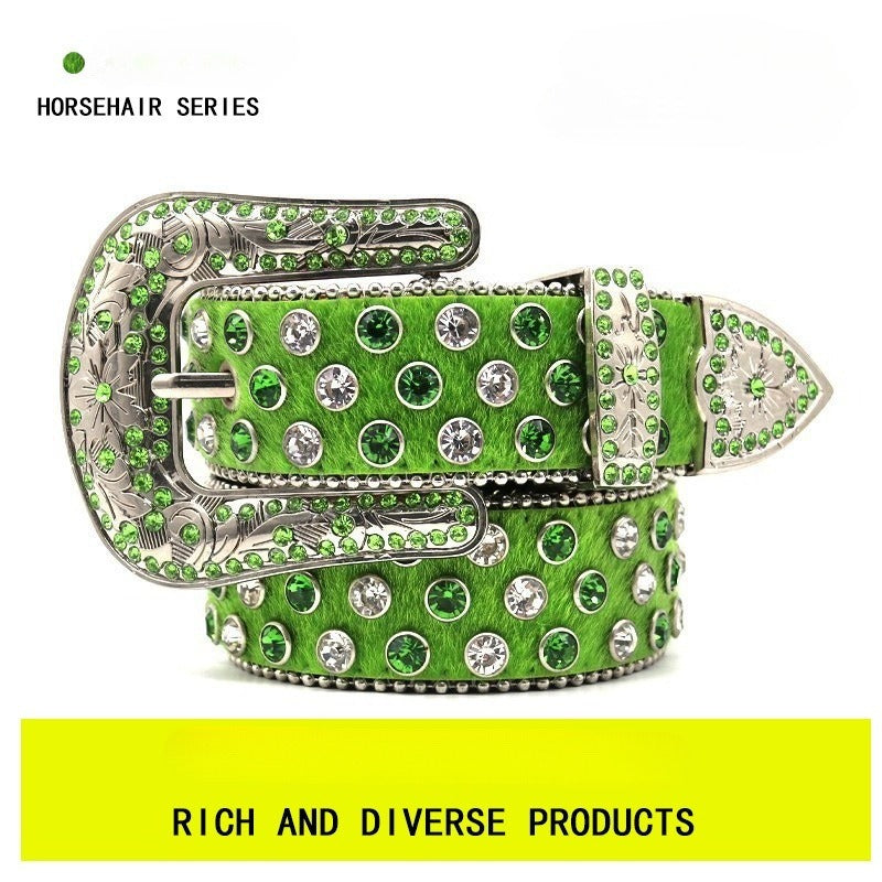 Hip-hop punk rhinestone belt y2k punkfashion