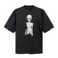 Saint Michael T Shirts Monochrome Extraterrestrial Figure Red Eyes Alternative Graphic