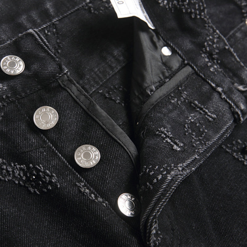 Mens Fashion Jeans Chain embroidery S8261# Pure cotton high quality