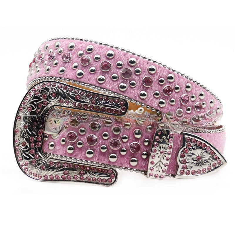 Hip-hop punk rhinestone belt punk style