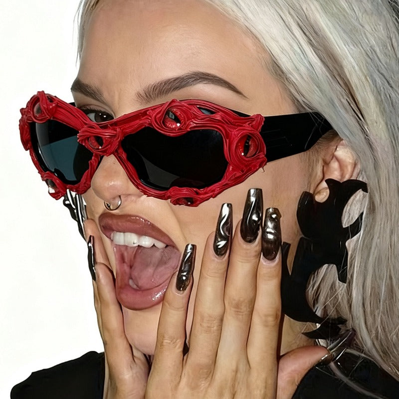 Trendy punk glasses dark gothic styley2k