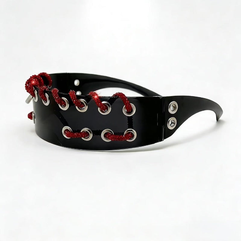 Trendy punk glasses y2k flash diamond