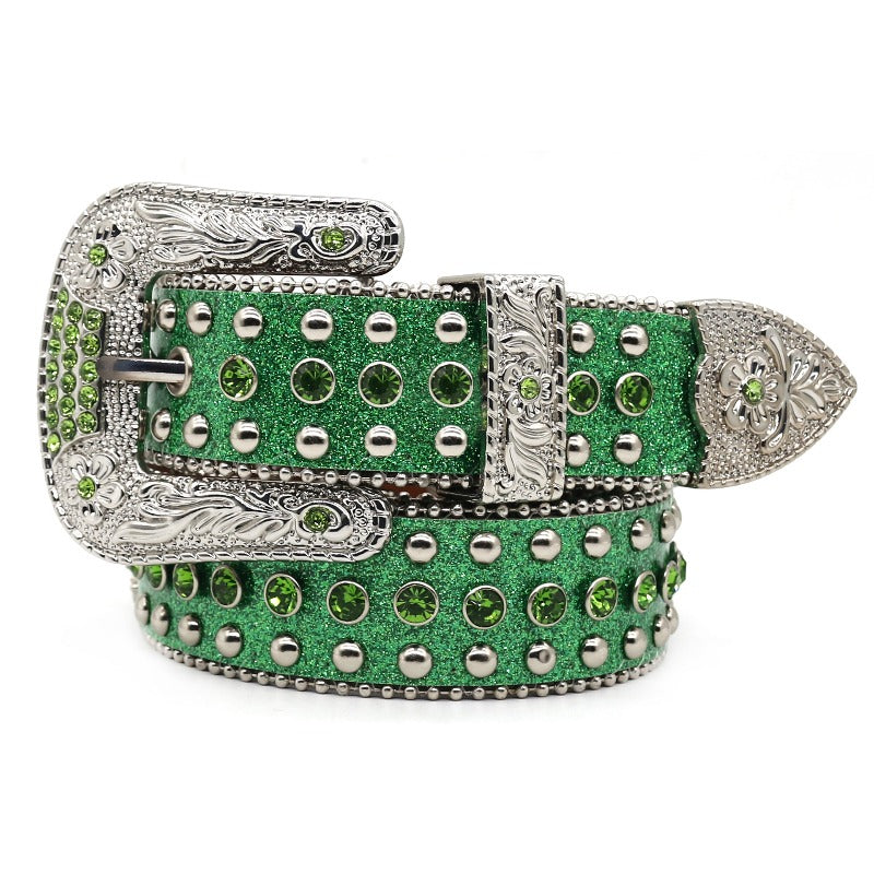 Hip-hop punk rhinestone belt cross accessories