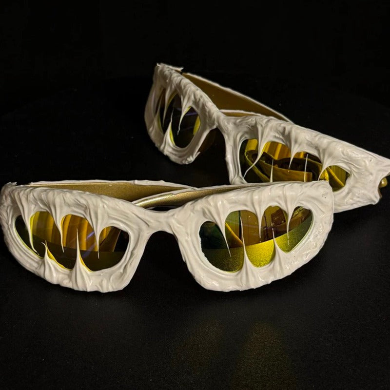 Trendy punk glasses venom glue dark
