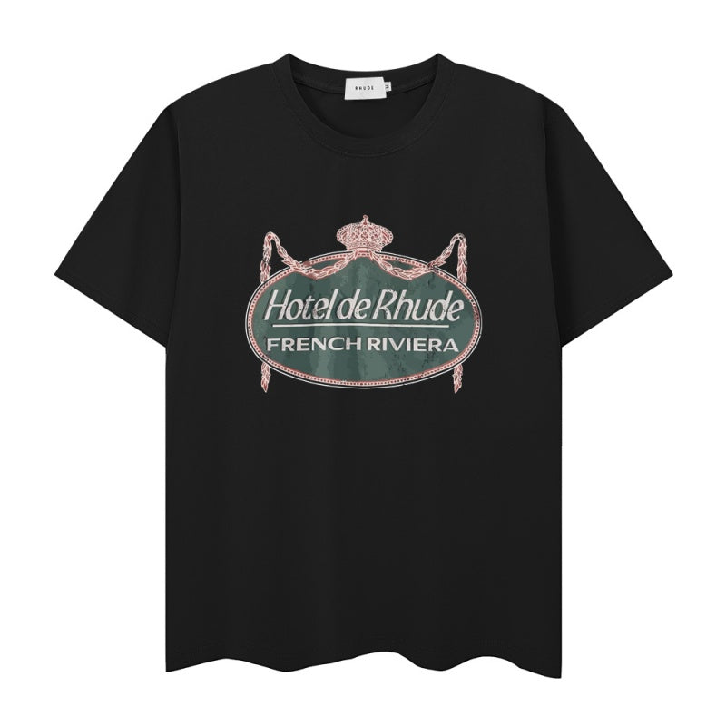 RHUDE T Shirts Old-Style Coastal Badge Art