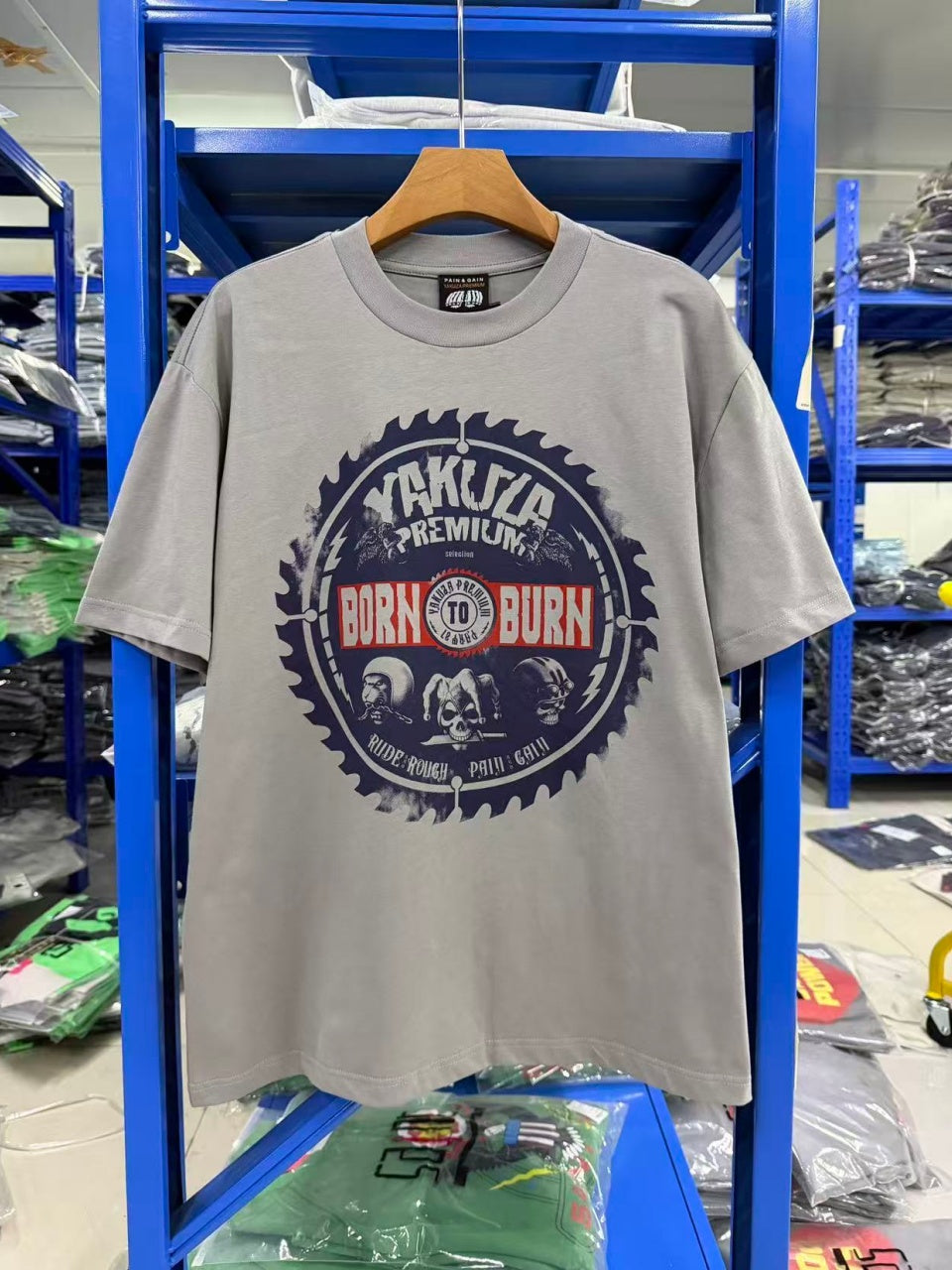 Vintage style washed summer wear T shirt Skull 260G pure cotton high-quality streetwear