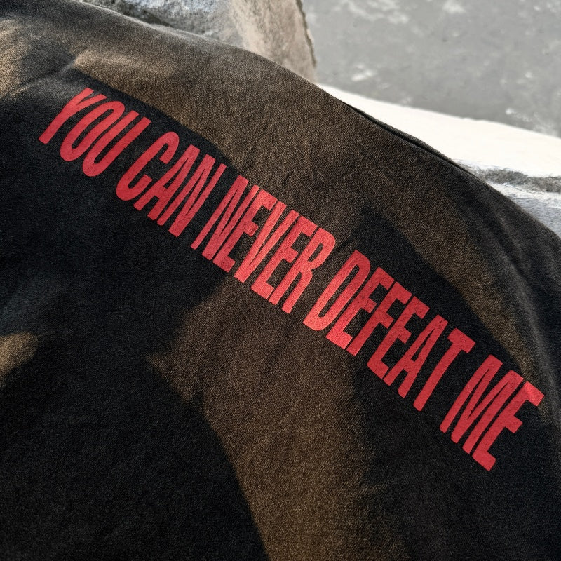 Unisex Vintage T Shirts MJ Undefeated Ruler Limited Edition â€?Heavyweight Distressed Wash Short-Sleeve T-Shirt. Crafted from custom heavyweight brushed fabric with a vintage feel. Features a premium combination of white ink direct printing and Amer