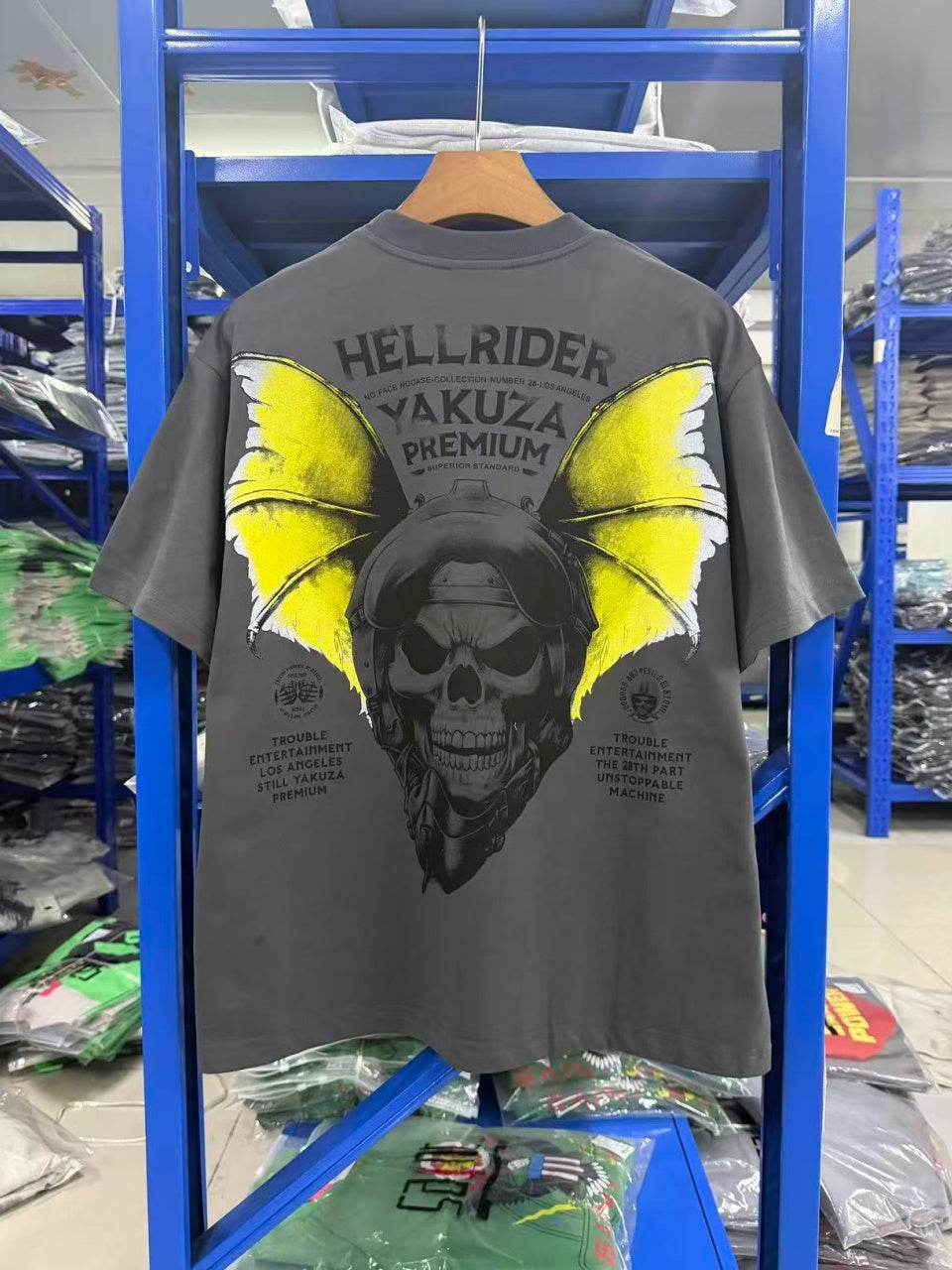 Vintage style washed summer wear T shirt Skull 260G pure cotton high-quality streetwear