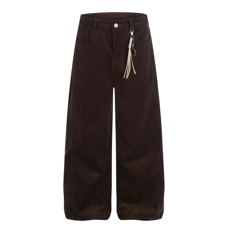American-style streetwear harem pants Relaxed Silhouette Keychain Detail Outfit