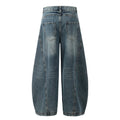 American-style streetwear harem pants Vintage heavy wash curved denim cut