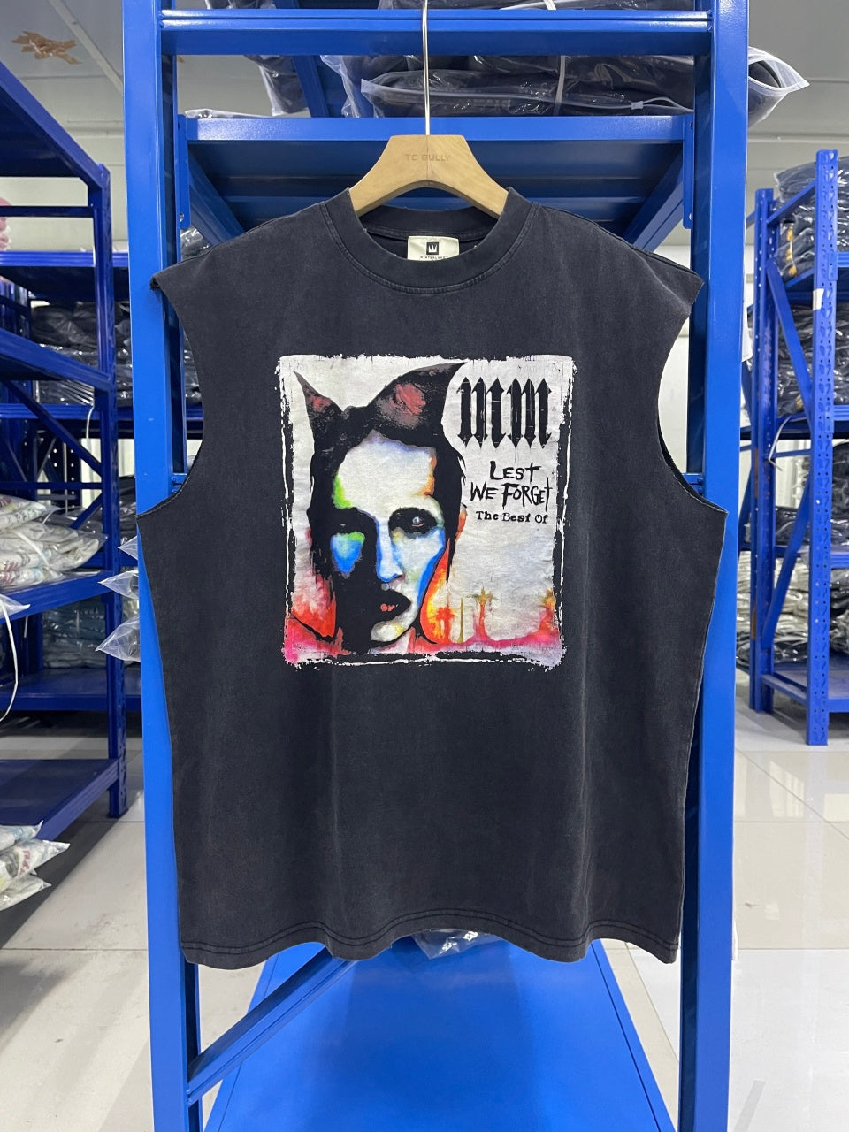 Vintage style washed summer wear T shirt tank top 260G pure cotton high-quality streetwear