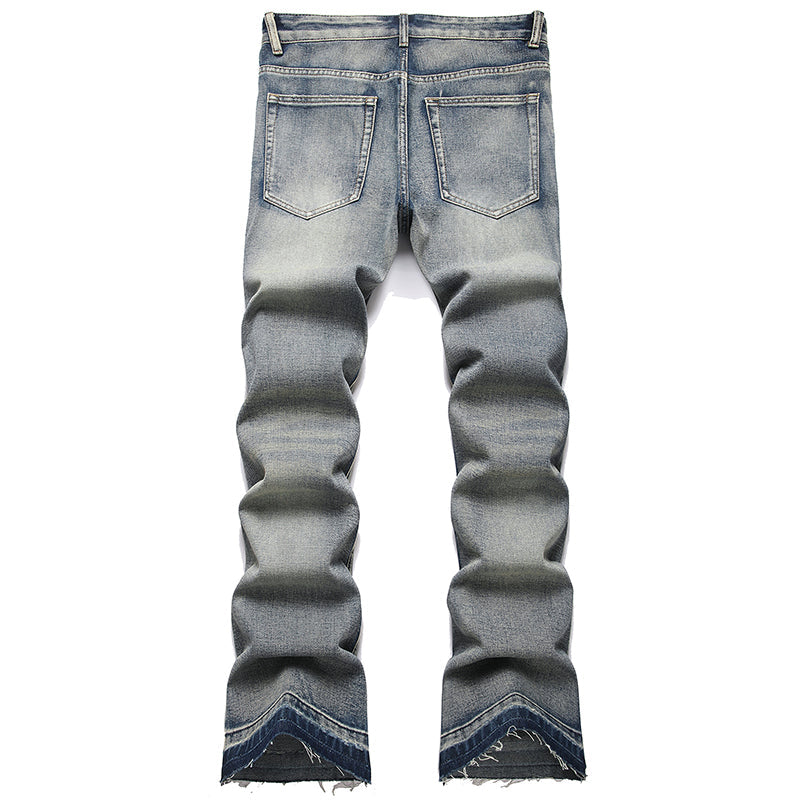 Mens Fashion Jeans Patchwork wide-leg pants 5713# Pure cotton high quality