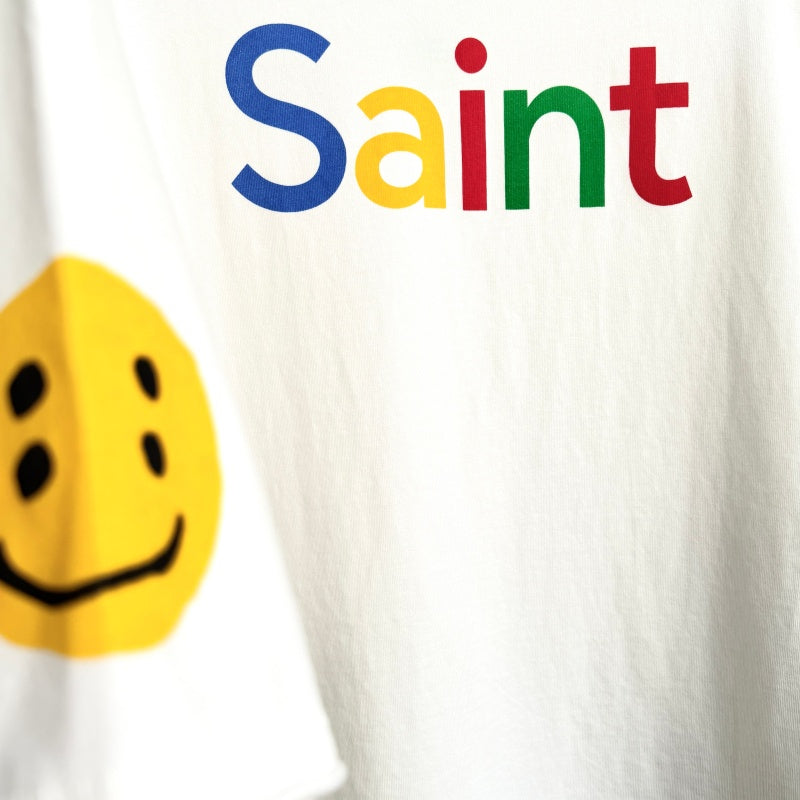 Unisex Vintage T Shirts Saint x CPFM x Choooself three-way collaboration: Be Your Own Saint limited edition. Features authentic-spec, heavy-duty 320g fabric (retaining its weight after washing) and vintage-style single-stitch construction with hem-