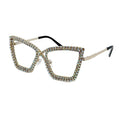 Trendy punk glasses cat eye diamond anti-blue light