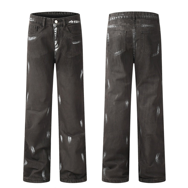 American-style streetwear harem pants Hand Painted Silver Mark Streetwear Trousers