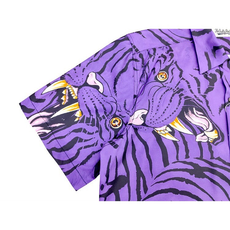 GUILTYPARTIES TIGER Shirts 22SS Cloud Tiger TIM LEHI Dragon Tiger Casual Short Sleeve Hawaiian Shirt Men and Women