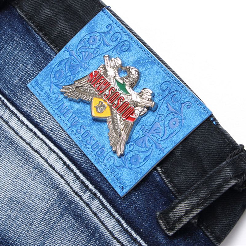 Mens Fashion Jeans Blue and black color scheme 3538# Pure cotton high quality