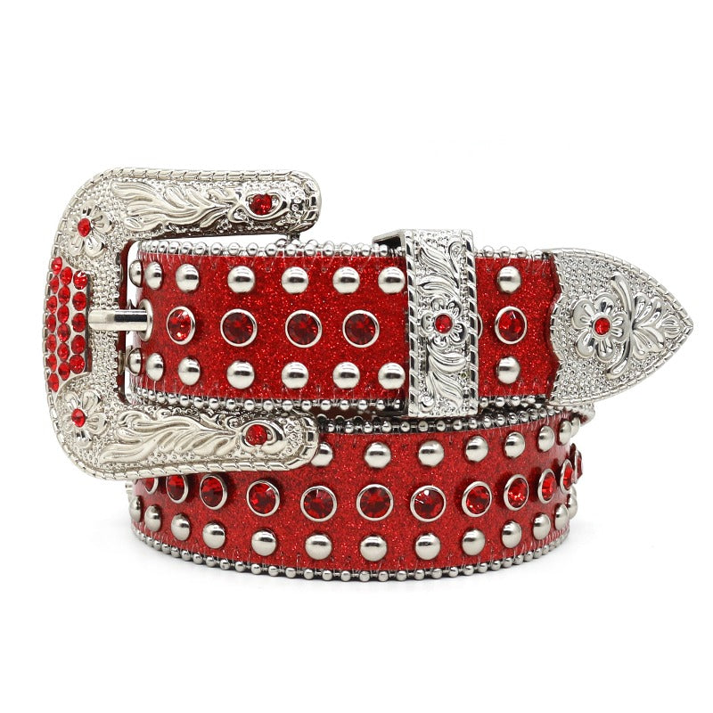 Hip-hop punk rhinestone belt full diamond fashionpunk