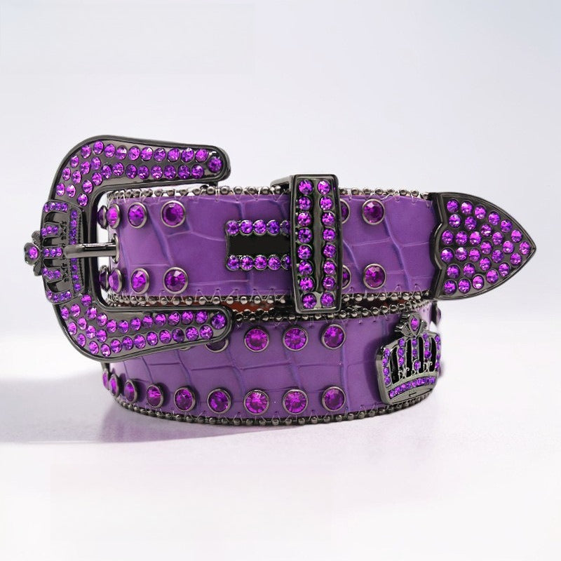 Hip-hop punk rhinestone belt punk style crown accessories