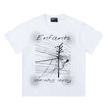 ERD T Shirts Vintage Monochrome Figure Splicing Graffiti Letter Graphic Motif
