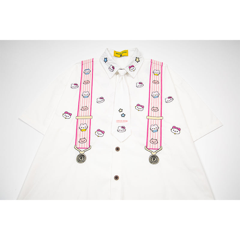 Unisex vintage T-shirt Polo shirt with a stand-up collar