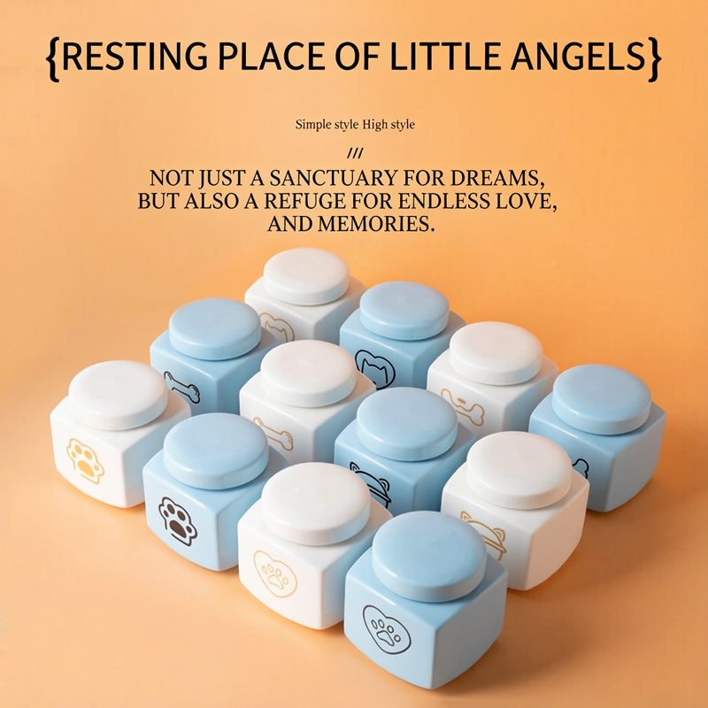 Pet Urn Ceramic Urn Dog Cat Ceramic Pet Memorial Jar Funeral Supplies Sealed Lid Bone Jar