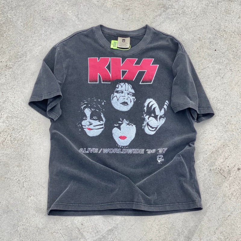 Unisex Vintage T Shirts KISS '96-'97 Tour â€?Limited Edition Heavyweight Distressed Wash Tee