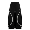 American-style streetwear harem pants Adjustable Hem Striped Casual Pants Fleece-lined and thickened