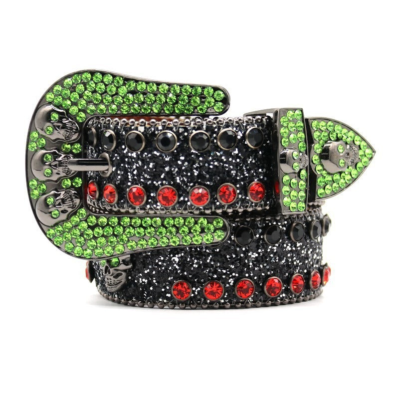 Hip-hop punk rhinestone belt baita man
