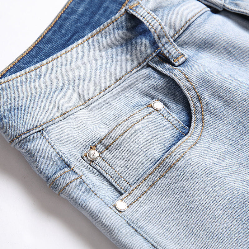 Mens Fashion Jeans Colored patch 8831# Pure cotton high quality