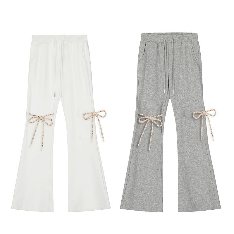 American-style streetwear harem pants Solid tone relaxed fit stretch flare pants