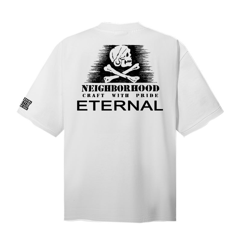 Saint Michael T Shirts Punk Skull Crossbones SAINTM Typography Square Border Tee Print
