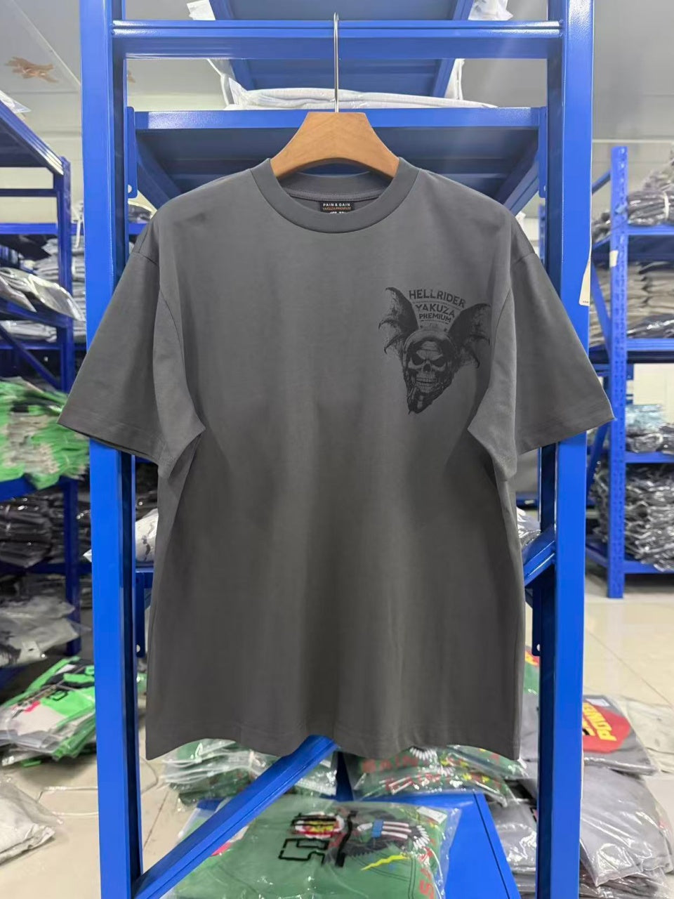 Vintage style washed summer wear T shirt Skull 260G pure cotton high-quality streetwear