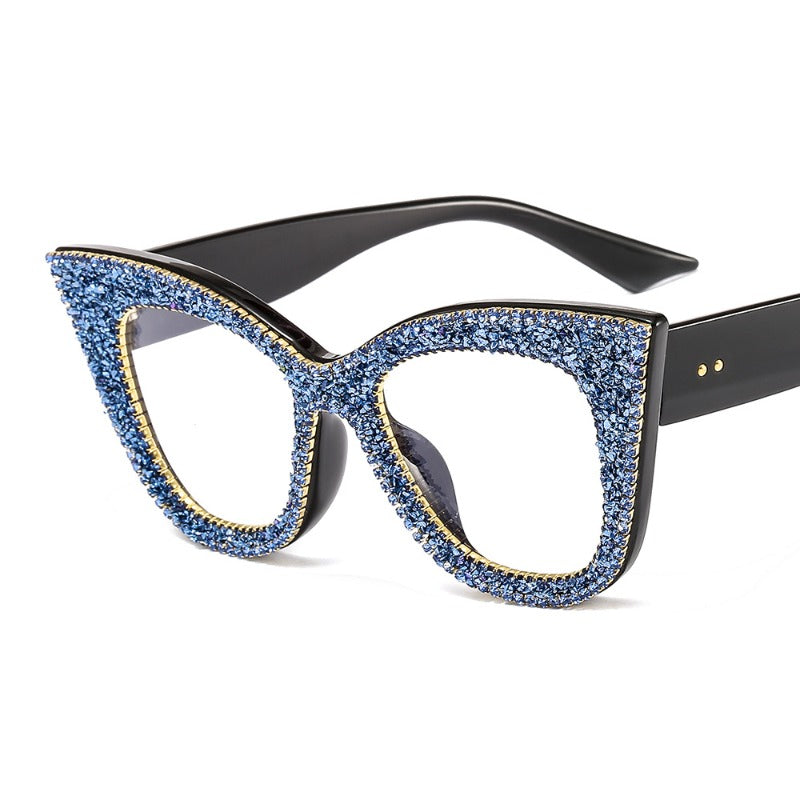 Trendy punk glasses cat eye gravel anti-blue light