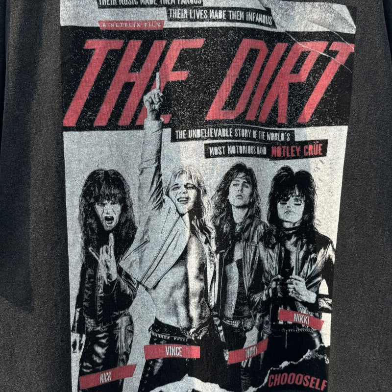 Unisex Vintage T Shirts Motley Crue THE DIRT Limited Edition T-Shirt. Features a heavyweight, enzyme-washed finish and custom heavyweight brushed fabric with a vintage feel. High-quality direct-to-garment (DTG) white ink printing for a premium look