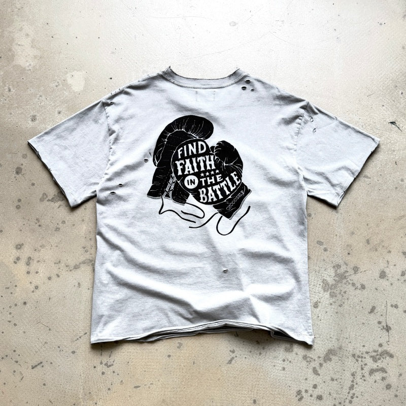 Unisex Vintage T Shirts CHOOOSELF 26SS Kendrick Lamar FFITB Limited Edition â€?Heavyweight Washed, Distressed & Destroyed Streetwear T-Shirt (Boxy/Cropped Punk Style)