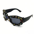 Trendy punk glasses vine rhinestone retro