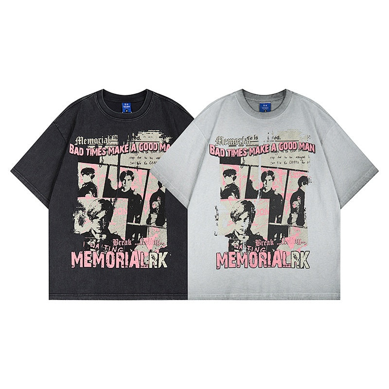 Unisex vintage T-shirts  Pink letters
