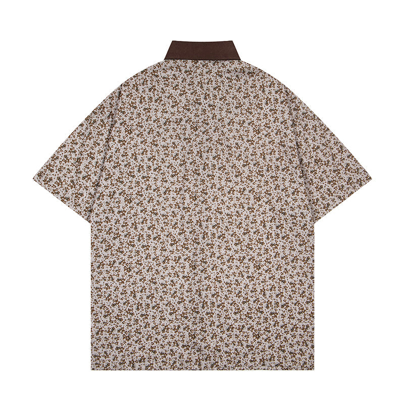Unisex vintage T-shirt Polo shirt with a stand-up collar