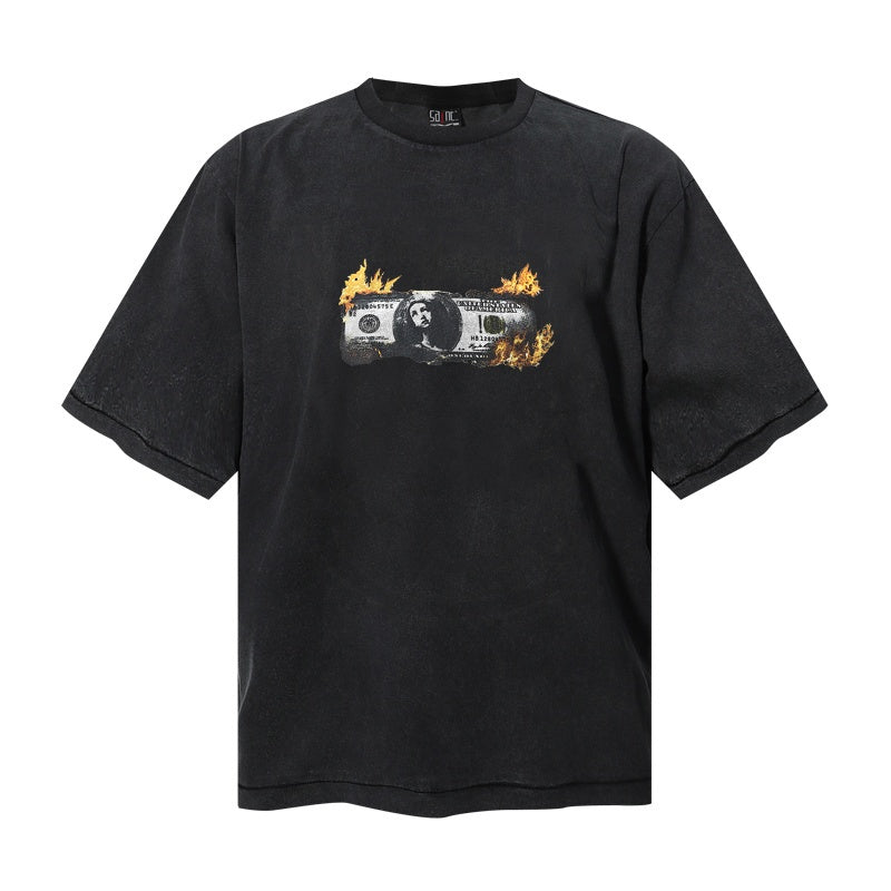 Saint Michael T Shirts Burning Classic Car Vintage Graphic Print