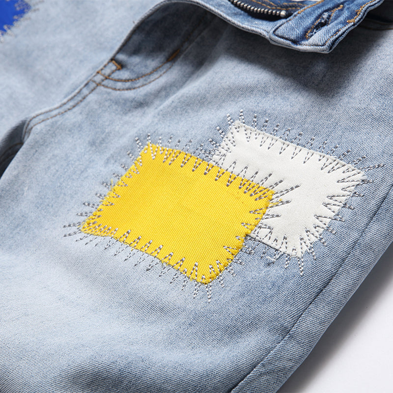Mens Fashion Jeans Colored patch 8831# Pure cotton high quality