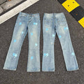 Lightning Pattern Jeans High-quality high-street pure cotton trousers