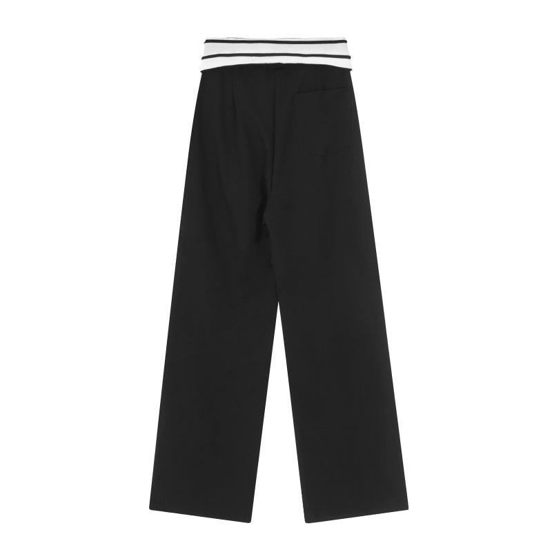 American-style streetwear harem pants Letter Printed Flip Waist Casual Loose