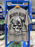 Vintage style washed summer wear T shirt Skull 260G pure cotton high-quality streetwear