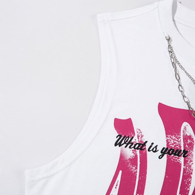 Unisex vintage camisole Stylish letter print